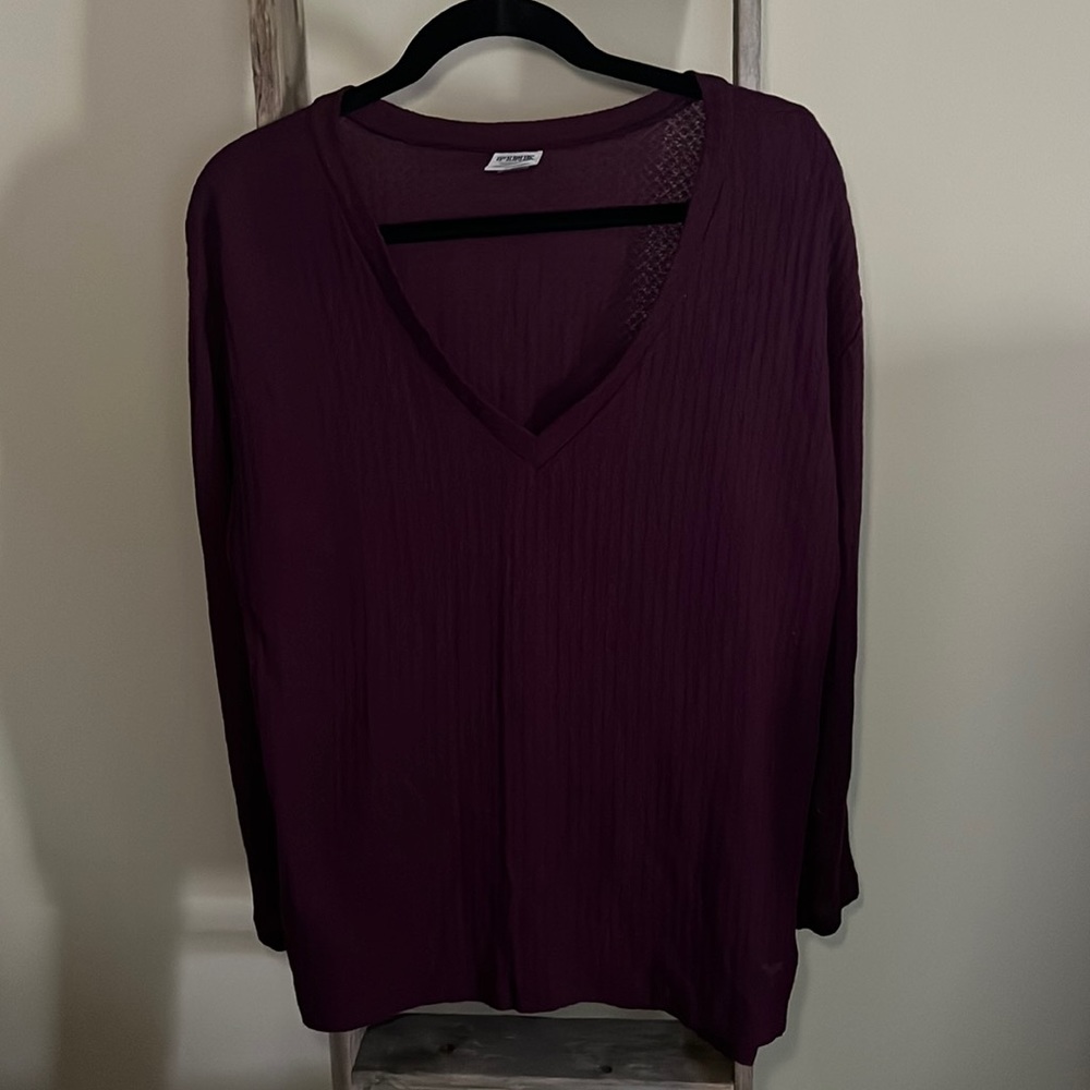 Plum long sleeve waffle PINK